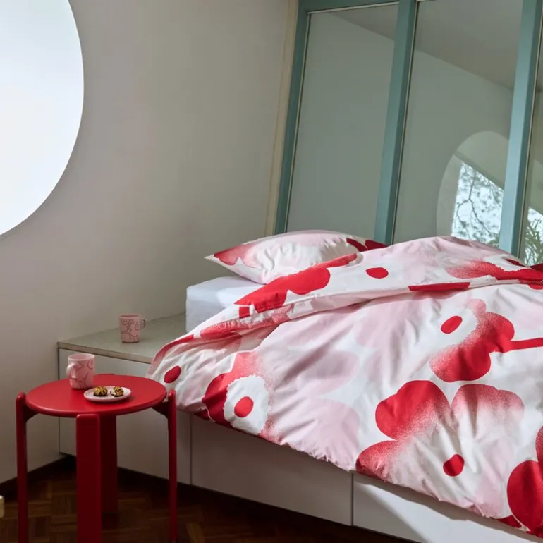 Unikko sengesett 210x150 cm rosa/rød
