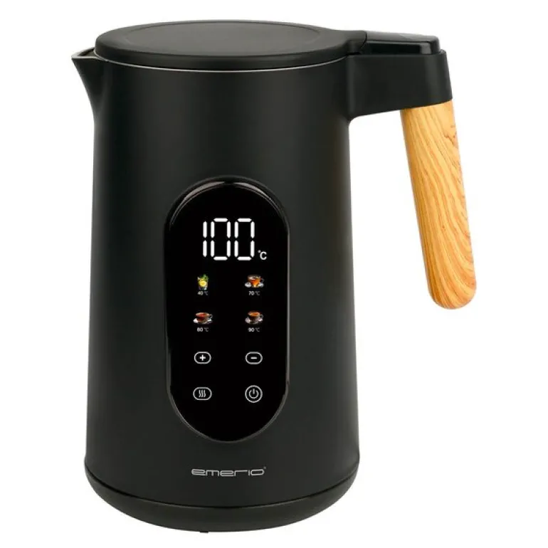 Vannkoker digital 1,7L svart/tre