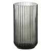 Vase 20 cm røkt glass