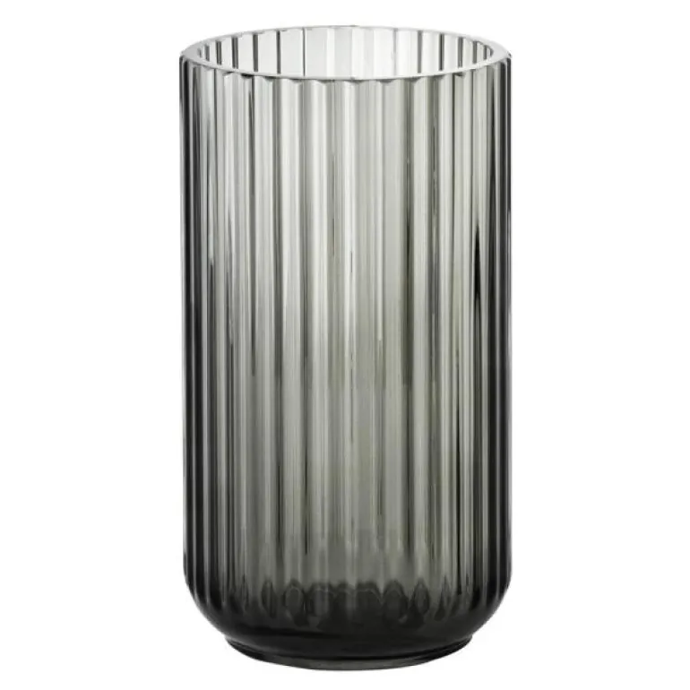 Vase 20 cm røkt glass