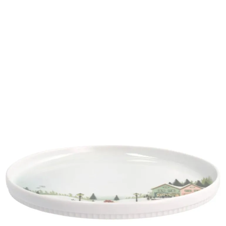 Vinter tallerken flat rett kant 20 cm Ildfast porselen hvit