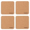 Viva glassbrikke 9,6x9,6 cm 4 stk kork