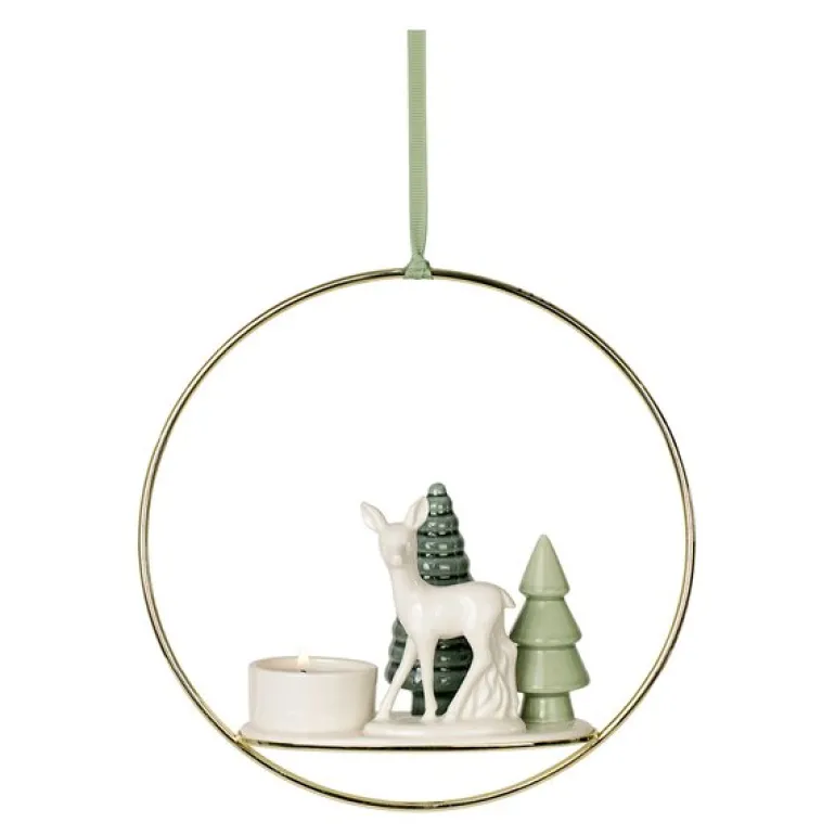Winter Stories telysholder i ring bambi