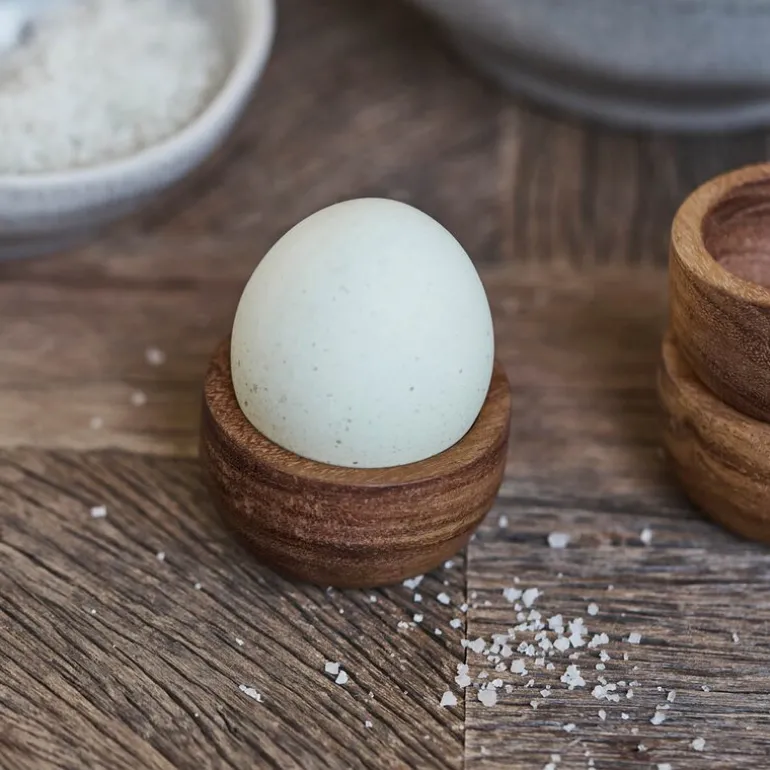Wood eggeglass 5x3 cm 4 stk natur
